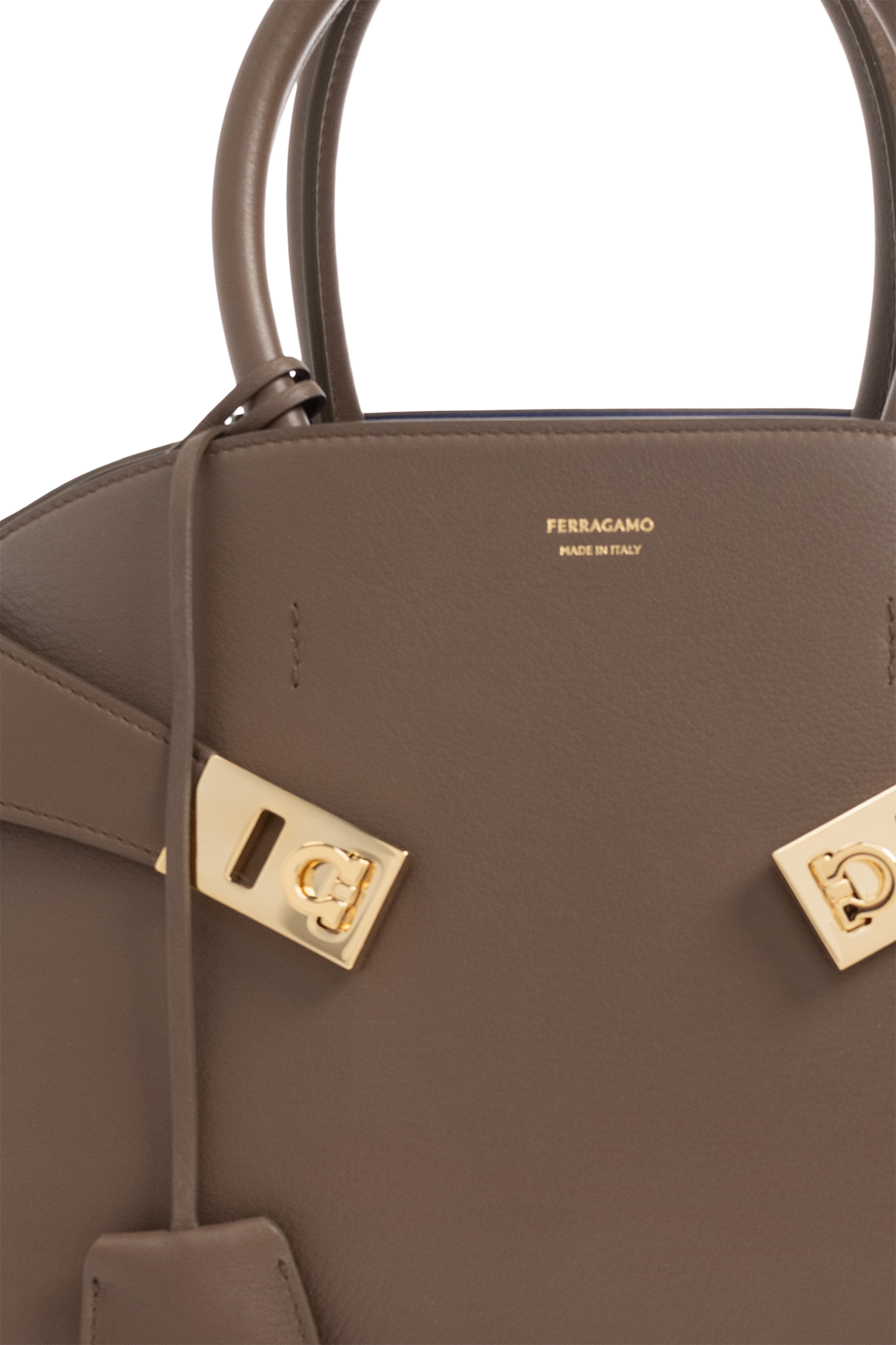 ハンドバッグ FERRAGAMO Woman Handbag Brown 215608 771867 CLAY Hug bicolor handbag (M) - Women | Ferragamo